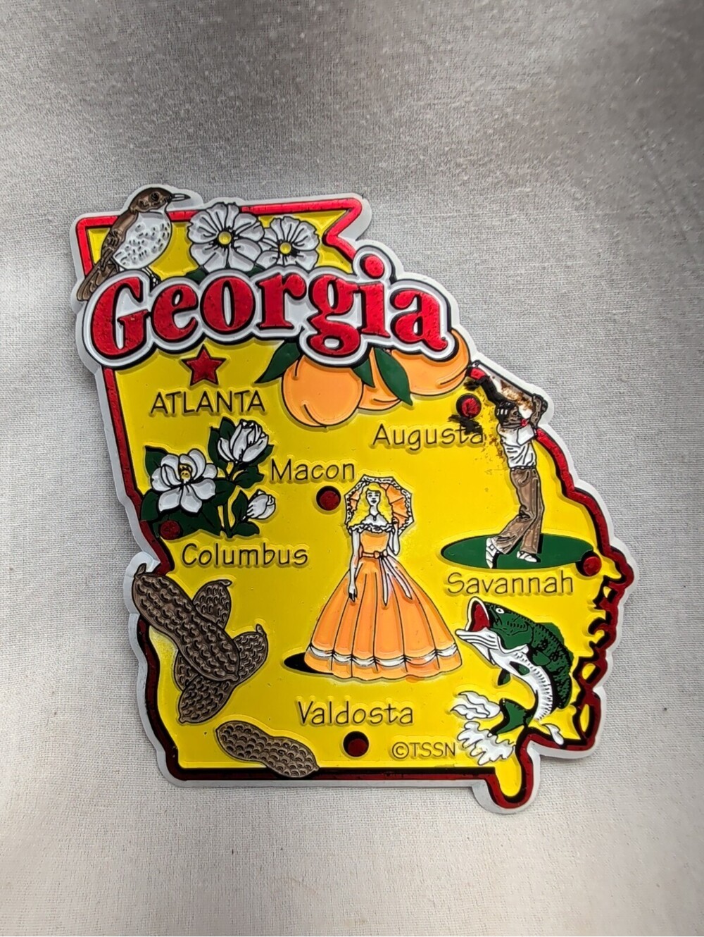 3⅛" Georgia State GA.  Jumbo State Refrigerator Locker Fridge Magnet